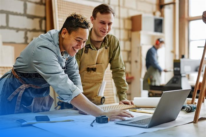 local business collaborators working together