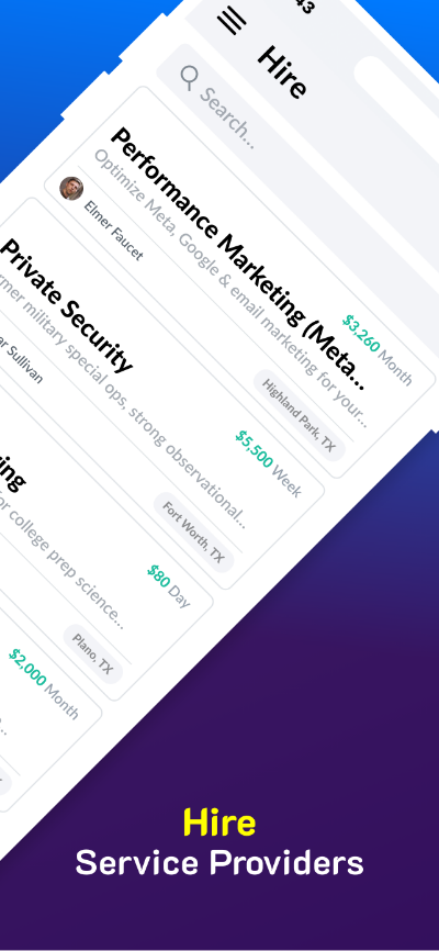 Hire service providers