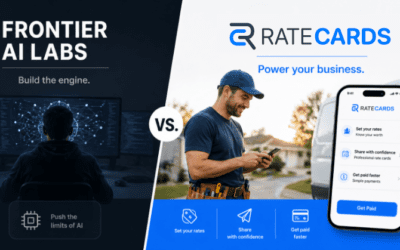 Frontier AI Labs vs. Vertical SaaS + AI: What Actually Makes You Money (and Where RateCards Fits In)